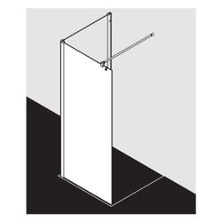 Kermi Walk-In Wall Pega TWF 1850x1400x27mm ESG Klar 6mm Silber Hochglanz Anschlag ... KERMI-PETWF14018VAK 4051484563730 (Abb. 1)