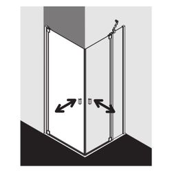 Kermi Duschkabine Raya Eckeinstieg Pendeltür Halbteil 1EL 2000x1030x32mm ESG Klar ... KERMI-RA1EL10320VAK 4051484385059 (Abb. 1)