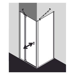 Kermi Duschkabine Raya Pendeltür 1F mit Festfeld 1GL 2000x1000x32mm ESG SR Opaco 6... KERMI-RA1GL10020VYK 4051484194866 (Abb. 1)