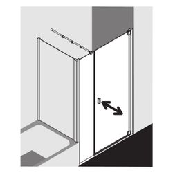 Kermi Duschkabine Raya Pendeltür 1F mit Festfeld 1OR 2000x1300x32mm ESG Klar 6mm S... KERMI-RA1OR130201PK 4051484420583 (Abb. 1)
