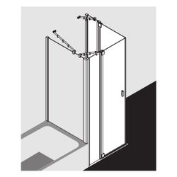 Kermi Duschkabine Raya Eckeinstieg 2T Pendel-Falttür Festfeld Halbteil EPL 2000x90... KERMI-RAEPL09020VUK 4051484200970 (Abb. 1)