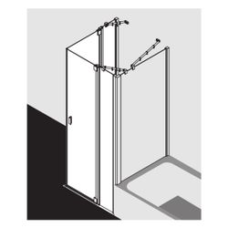 Kermi Duschkabine Raya Eckeinstieg 2T Pendel-Falttür Festfeld Halbteil EPL 2000x90... KERMI-RAEPL09020VUK 4051484200970 (Abb. 1)
