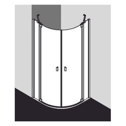 Kermi Duschkabine Raya Viertelkreis Pendel Festfeld P50 2000x800x32mm ESG Klar 6mm... KERMI-RAP5008020VPK 4051484203667 (Abb. 1)
