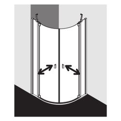 Kermi Duschkabine Raya Viertelkreis Pendel Festfeld P50 2000x800x32mm ESG Klar 6mm... KERMI-RAP5008020VPK 4051484203667 (Abb. 1)