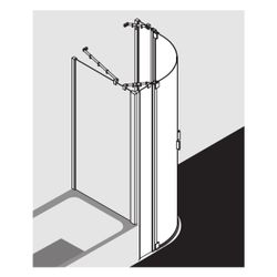 Kermi Duschkabine Raya Viertelkreis Pendel Festfeld P50 2000x800x32mm ESG Klar 6mm... KERMI-RAP5008020VPK 4051484203667 (Abb. 1)