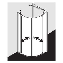 Kermi Duschkabine Raya Viertelkreis Pendel Festfeld P50 2000x800x32mm ESG Klar 6mm... KERMI-RAP5008020VPK 4051484203667 (Abb. 1)