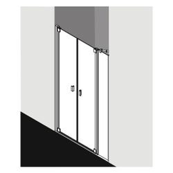Kermi Duschkabine Raya Pendeltür mit Festfeld PFL 2000x1700x32mm ESG Klar 6mm Silb... KERMI-RAPFL17020VAK 4051484425892 (Abb. 1)
