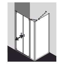 Kermi Duschkabine Raya Pendeltür mit Festfeld PFL 2000x1700x32mm ESG Klar 6mm Silb... KERMI-RAPFL17020VAK 4051484425892 (Abb. 1)