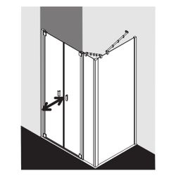 Kermi Duschkabine Raya Pendeltür mit Festfeld PFL 2000x1700x32mm ESG Klar 6mm Silb... KERMI-RAPFL17020VAK 4051484425892 (Abb. 1)