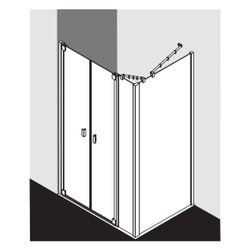 Kermi Duschkabine Raya Pendeltür mit Festfeld PFL 2000x1700x32mm ESG Klar 6mm Silb... KERMI-RAPFL17020VAK 4051484425892 (Abb. 1)