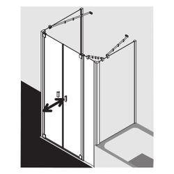 Kermi Duschkabine Raya Pendeltür mit Festfeld PFL 2000x1700x32mm ESG Klar 6mm Silb... KERMI-RAPFL17020VAK 4051484425892 (Abb. 1)