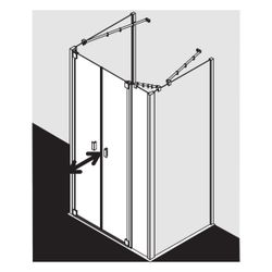 Kermi Duschkabine Raya Pendeltür mit Festfeld PFL 2000x1700x32mm ESG Klar 6mm Silb... KERMI-RAPFL17020VAK 4051484425892 (Abb. 1)