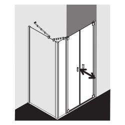 Kermi Duschkabine Raya Pendeltür mit Festfeld PFR 2000x1200x32mm ESG Klar 6mm Silb... KERMI-RAPFR120201AK 4051484426554 (Abb. 1)