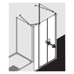 Kermi Duschkabine Raya Pendeltür mit Festfeld PFR 2000x1200x32mm ESG Klar 6mm Silb... KERMI-RAPFR120201AK 4051484426554 (Abb. 1)