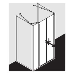Kermi Duschkabine Raya Pendeltür mit Festfeld PFR 2000x1200x32mm ESG Klar 6mm Silb... KERMI-RAPFR120201AK 4051484426554 (Abb. 1)