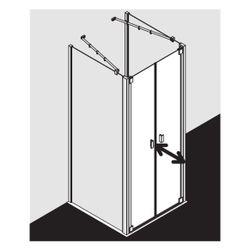 Kermi Duschkabine Raya Pendeltür PTD 2000x1000x32mm ESG Klar 6mm Silber Mattglanz ... KERMI-RAPTD100201PK 4051484205142 (Abb. 1)