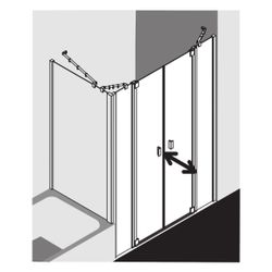 Kermi Duschkabine Raya Pendeltür mit Festfeldern PTF 2000x1300x32mm ESG SR Opaco 6... KERMI-RAPTF13020VYK 4051484429784 (Abb. 1)
