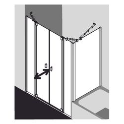 Kermi Duschkabine Raya Pendeltür mit Festfeldern PTF 2000x1300x32mm ESG SR Opaco 6... KERMI-RAPTF13020VYK 4051484429784 (Abb. 1)