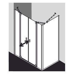 Kermi Duschkabine Raya Pendeltür mit Festfeldern PTF 2000x1300x32mm ESG SR Opaco 6... KERMI-RAPTF13020VYK 4051484429784 (Abb. 1)