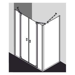 Kermi Duschkabine Raya Pendeltür mit Festfeldern PTF 2000x1300x32mm ESG SR Opaco 6... KERMI-RAPTF13020VYK 4051484429784 (Abb. 1)