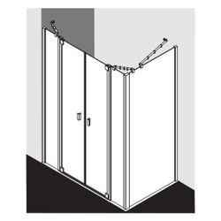 Kermi Duschkabine Raya Pendeltür mit Festfeldern PTF 2000x1300x32mm ESG SR Opaco 6... KERMI-RAPTF13020VYK 4051484429784 (Abb. 1)
