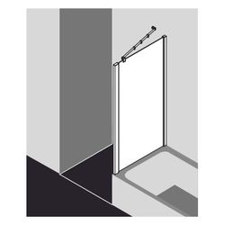 Kermi Seitenwand Raya verkürzt für Badewannen TVD 1600x800x32mm ESG Klar 6mm Silbe... KERMI-RATVD080161AK 4051484206194 (Abb. 1)
