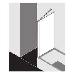 Kermi Seitenwand Raya verkürzt für Badewannen TVD 1600x800x32mm ESG Klar 6mm Silbe... KERMI-RATVD080161AK 4051484206194 (Abb. 1)