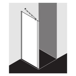 Kermi Seitenwand Raya TWD 2000x1000x32mm ESG Klar 6mm Silber Mattglanz Anschlag li... KERMI-RATWD100201PK 4051484207900 (Abb. 1)