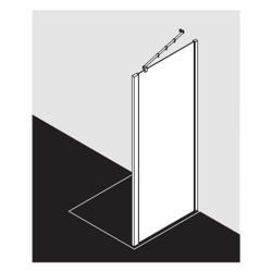 Kermi Seitenwand Raya TWD 2000x1000x32mm ESG Klar 6mm Silber Mattglanz Anschlag li... KERMI-RATWD100201PK 4051484207900 (Abb. 1)