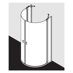 Kermi Duschkabine Raya Halbkreis Pendeltür Festfeld Z20 2000x900x32mm ESG Klar 6mm... KERMI-RAZ20090201PK 4051484387046 (Abb. 1)
