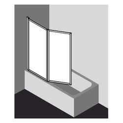 Kermi Badewannenaufsatz Vario 2000 Faltwand 2F FW2 1400x600x24mm Kerolan Perl 3mm ... KERMI-V2FW20601412K 4046383453022 (Abb. 1)