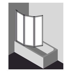 Kermi Badewannenaufsatz Vario 2000 Faltwand 3F FW3 1400x500x24mm Kerolan Perl 3mm ... KERMI-V2FW30501412K 4046383453626 (Abb. 1)