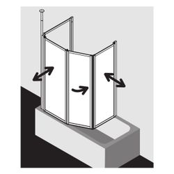 Kermi Badewannenaufsatz Vario 2000 Faltwand 2-1F Magnet. TS2 1400x750x24mm ESG Kla... KERMI-V2TS2075141PK 4046383455170 (Abb. 1)