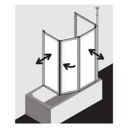 Kermi Badewannenaufsatz Vario 2000 Faltwand 2-1F Magnet. TS2 1400x750x24mm ESG Kla... KERMI-V2TS2075141PK 4046383455170 (Abb. 1)
