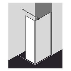 Kermi Walk-In XB Festfeld im Winkel FFW 2000x600x18mm ESG Klar 8mm Silber Hochglan... KERMI-XBFFW06020VAK 4051484432760 (Abb. 1)