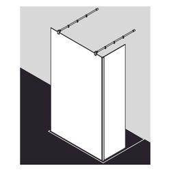 Kermi Walk-In XB Free FW1 2000x1400x18mm ESG Klar 8mm Schwarz Soft Anschlag links/... KERMI-XBFW1140203PK 4051484647249 (Abb. 1)