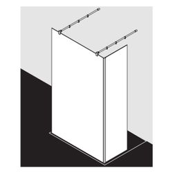 Kermi Walk-In XB Free FW1 2000x1400x18mm ESG Klar 8mm Schwarz Soft Anschlag links/... KERMI-XBFW1140203PK 4051484647249 (Abb. 1)