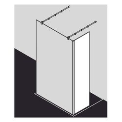 Kermi Walk-In XB Festfeld im Winkel FFW 2000x600x18mm ESG Klar 8mm Silber Hochglan... KERMI-XBFFW06020VAK 4051484432760 (Abb. 1)