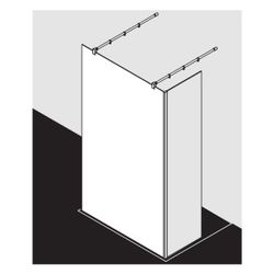 Kermi Walk-In XB Free FW1 2000x1400x18mm ESG Klar 8mm Schwarz Soft Anschlag links/... KERMI-XBFW1140203PK 4051484647249 (Abb. 1)