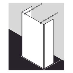 Kermi Walk-In XB Free FW1 2000x1400x18mm ESG Klar 8mm Schwarz Soft Anschlag links/... KERMI-XBFW1140203PK 4051484647249 (Abb. 1)