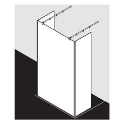 Kermi Walk-In XB Free FW1 2000x1400x18mm ESG Klar 8mm Schwarz Soft Anschlag links/... KERMI-XBFW1140203PK 4051484647249 (Abb. 1)