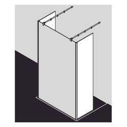 Kermi Walk-In XB Festfeld im Winkel FFW 2000x600x18mm ESG Klar 8mm Silber Hochglan... KERMI-XBFFW06020VAK 4051484432760 (Abb. 1)