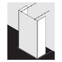 Kermi Walk-In XB Festfeld im Winkel FFW 2000x600x18mm ESG Klar 8mm Silber Hochglan... KERMI-XBFFW06020VAK 4051484432760 (Abb. 1)