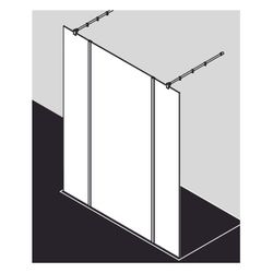 Kermi Walk-In XB Free FW1 2000x1400x18mm ESG Klar 8mm Schwarz Soft Anschlag links/... KERMI-XBFW1140203PK 4051484647249 (Abb. 1)