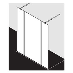 Kermi Walk-In XB Free FW1 2000x1400x18mm ESG Klar 8mm Schwarz Soft Anschlag links/... KERMI-XBFW1140203PK 4051484647249 (Abb. 1)