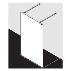 Kermi Walk-In XB Free FWA 2000x1500x18mm ESG Klar 8mm Silber Hochglanz Anschlag li... KERMI-XBFWA15020VPK 4051484579472 (Abb. 1)