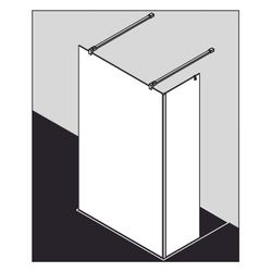 Kermi Walk-In XB Free FWA 2000x1500x18mm ESG Klar 8mm Silber Hochglanz Anschlag li... KERMI-XBFWA15020VPK 4051484579472 (Abb. 1)