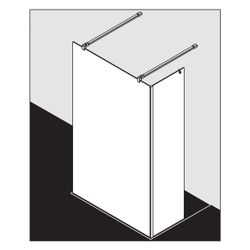 Kermi Walk-In XB Free FWA 2000x1500x18mm ESG Klar 8mm Silber Hochglanz Anschlag li... KERMI-XBFWA15020VPK 4051484579472 (Abb. 1)