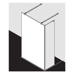 Kermi Walk-In XB Free FWA 2000x1500x18mm ESG Klar 8mm Silber Hochglanz Anschlag li... KERMI-XBFWA15020VPK 4051484579472 (Abb. 1)