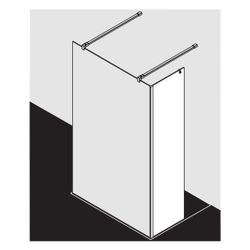 Kermi Walk-In XB Festfeld im Winkel FFW 2000x600x18mm ESG Klar 8mm Silber Hochglan... KERMI-XBFFW06020VAK 4051484432760 (Abb. 1)
